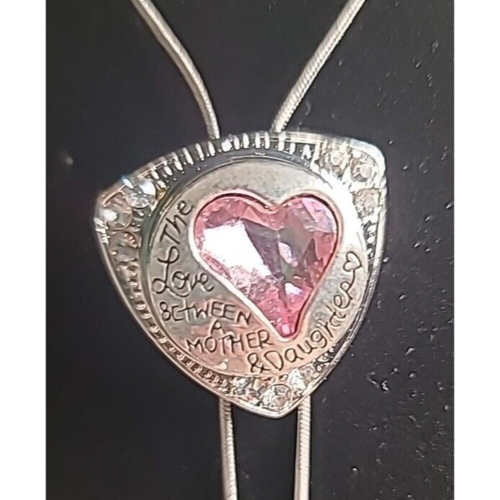 NWOT 18" Love Between A Mother & Daughter Necklace Silvertone Interchangeable
